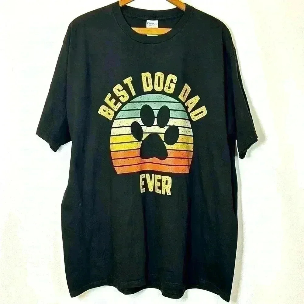 Best Dad Dog Ever Men's 2XL T-Shirt Pet Puppy XXL Family Husky Park Walk Leash
